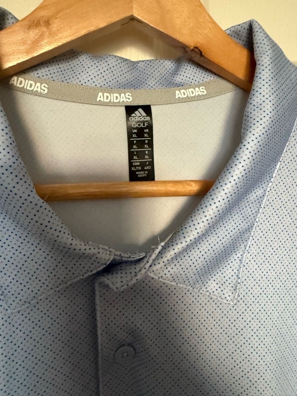 adidas Light Blue Men’s Golf Polo with Logo - Picture 2 of 2